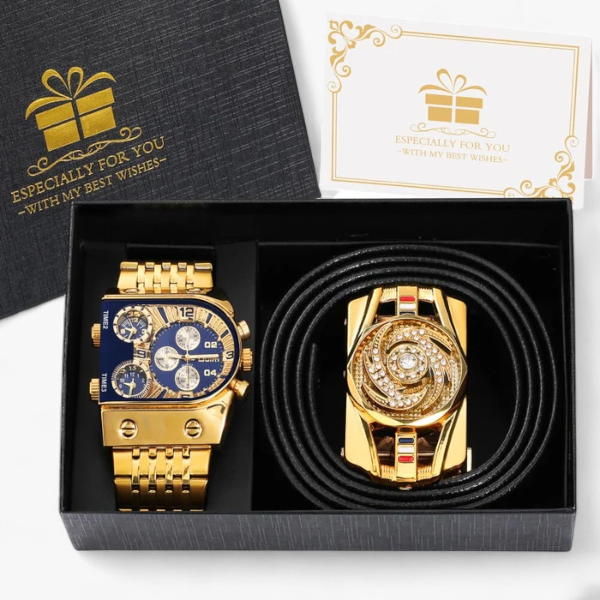 Orologio William | Orologio di lusso in oro - Fibbia blu + infinito - Watches WATCHES FOR MEN - Concept Palermo