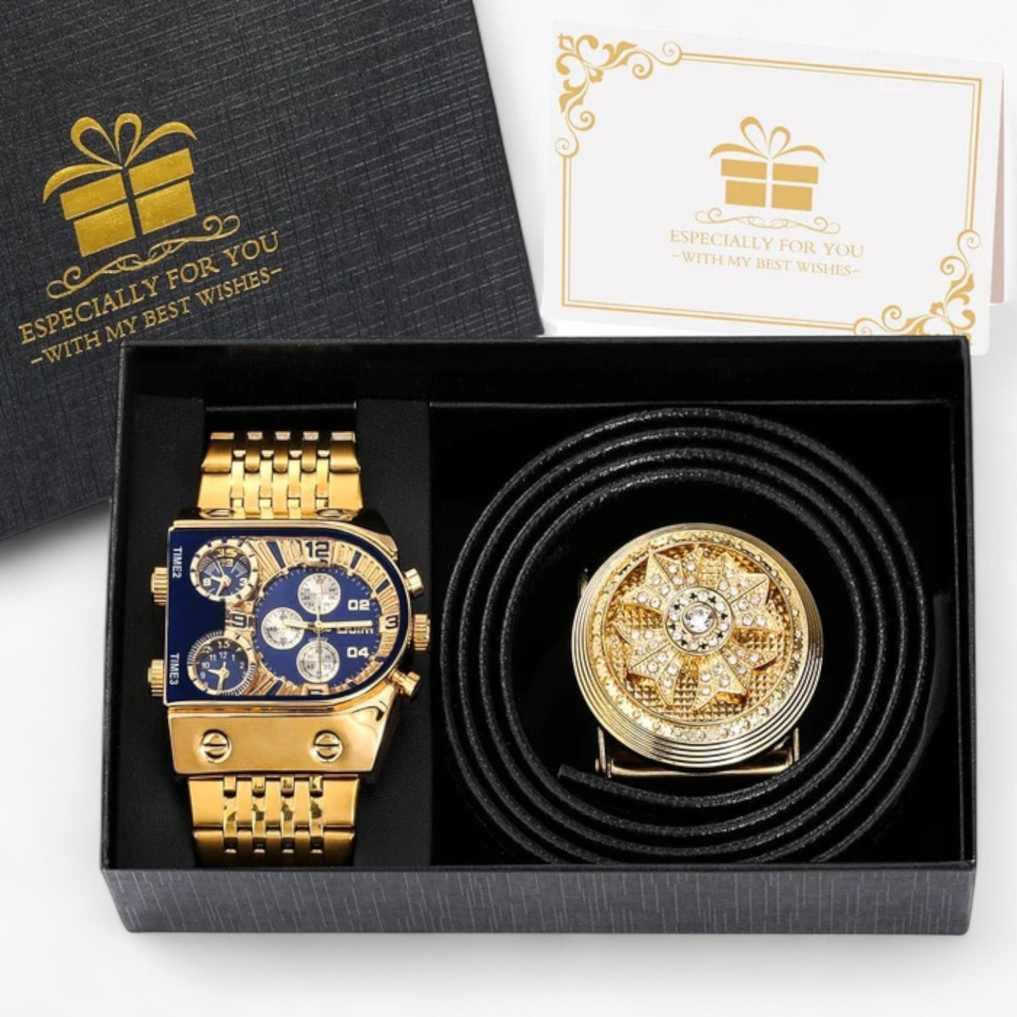 Orologio William | Orologio di lusso in oro - Fibbia blu + stella - Watches WATCHES FOR MEN - Concept Palermo