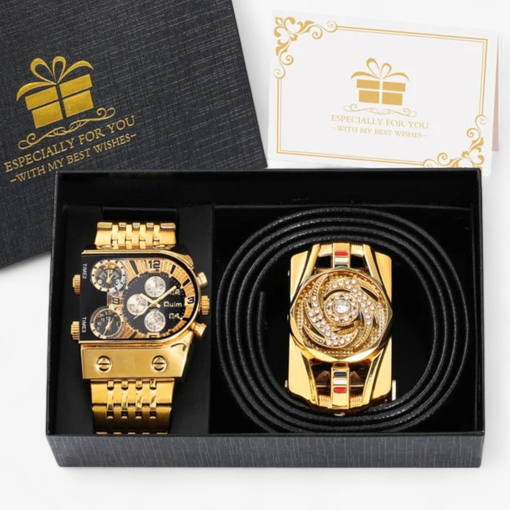 Orologio William | Orologio di lusso in oro - Fibbia nera + Infinity - Watches WATCHES FOR MEN - Concept Palermo