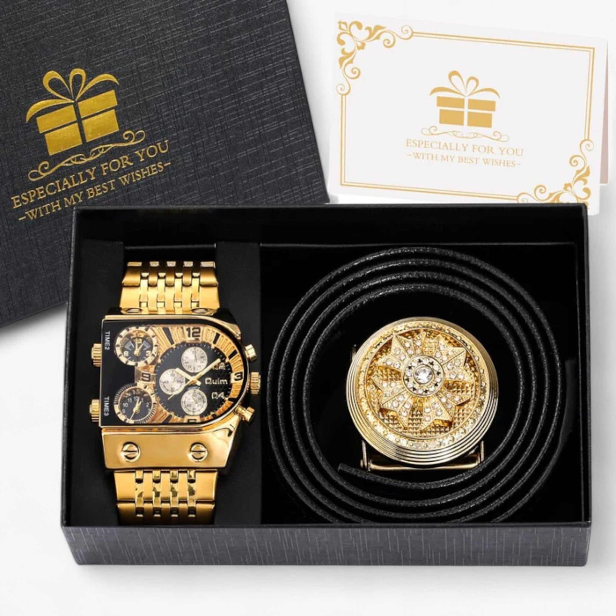 Orologio William | Orologio di lusso in oro - Fibbia nera + stella - Watches WATCHES FOR MEN - Concept Palermo