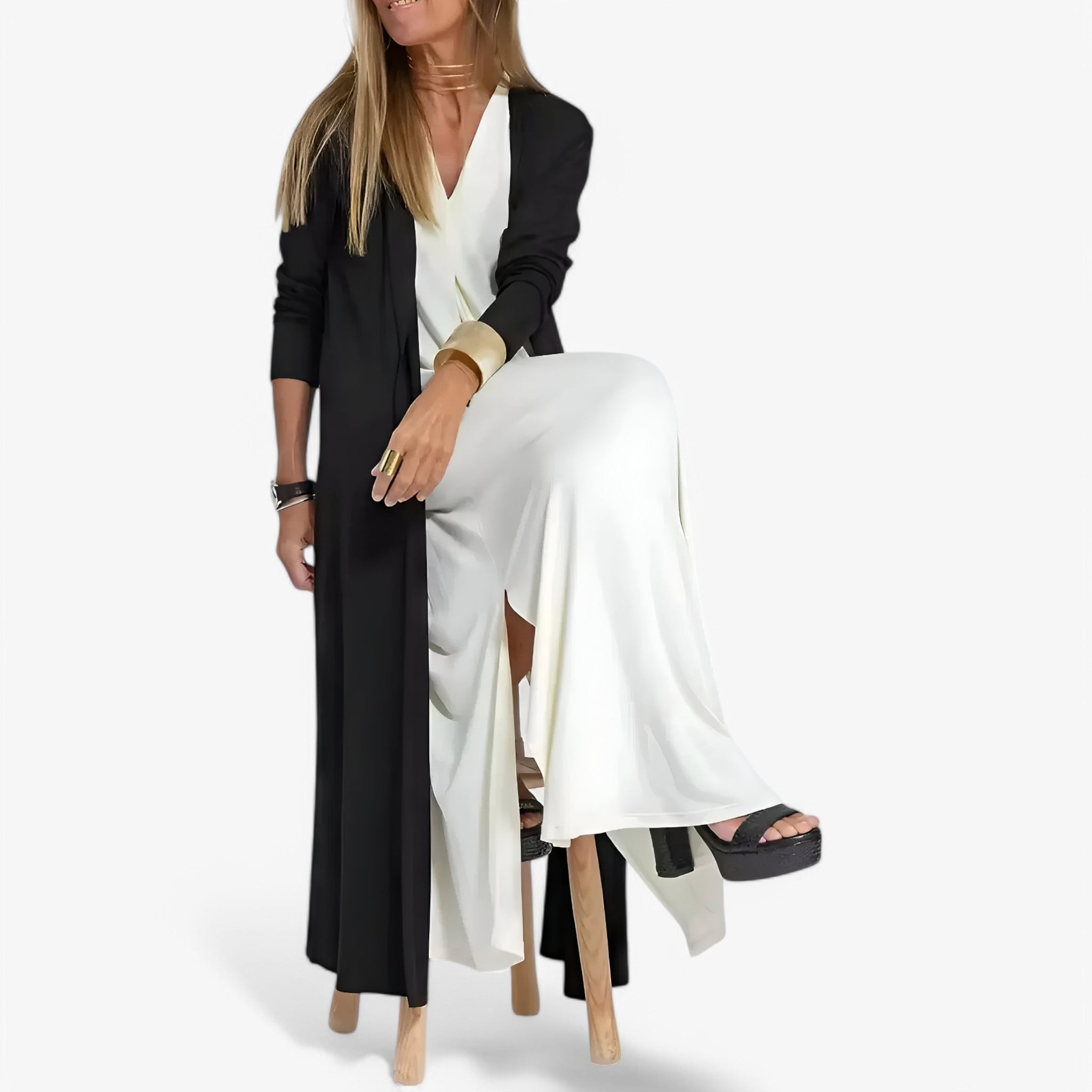 Helen | Abito lungo con cardigan in omaggio - Chic e confortevole - - - Concept Palermo