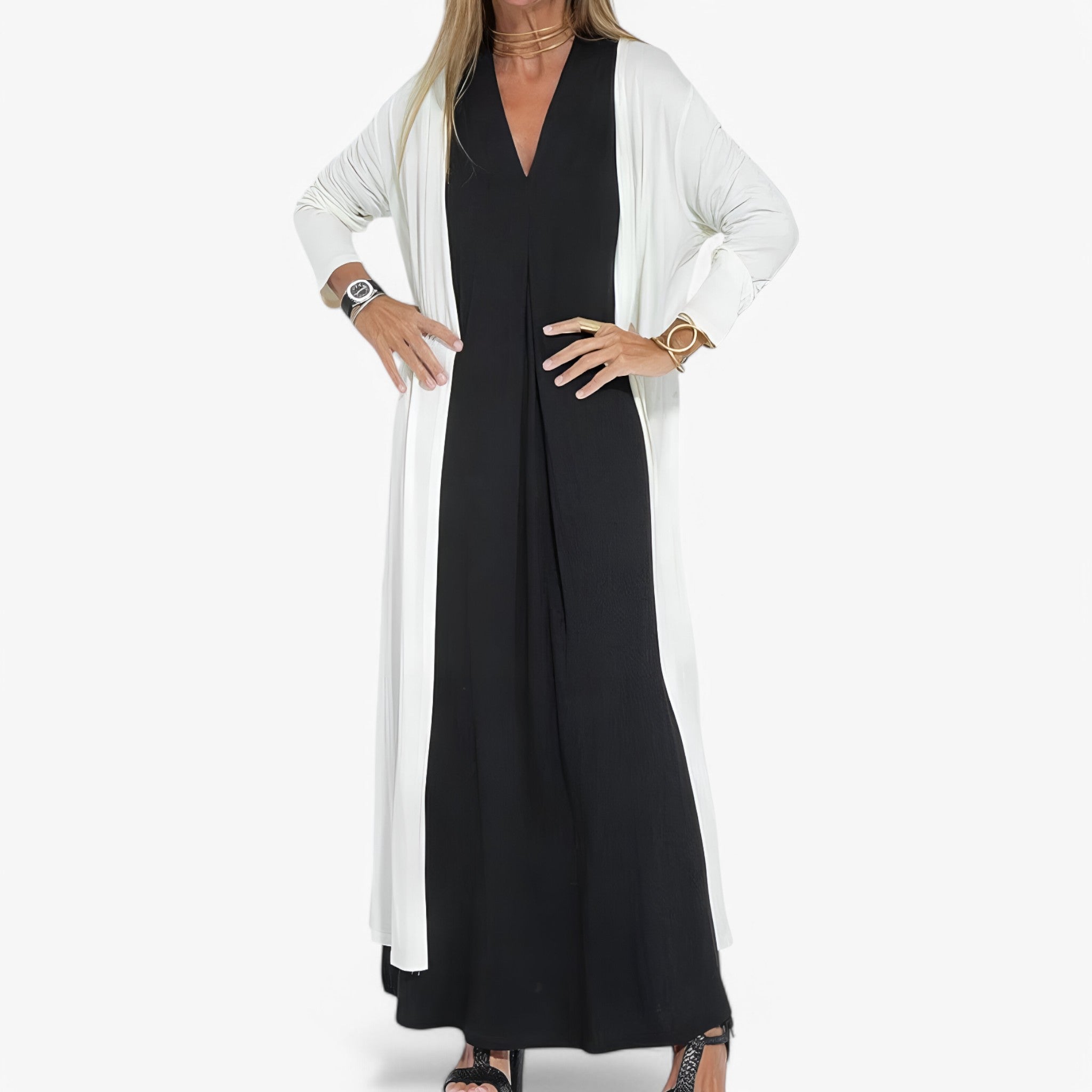 Helen | Abito lungo con cardigan in omaggio - Chic e confortevole - - - Concept Palermo