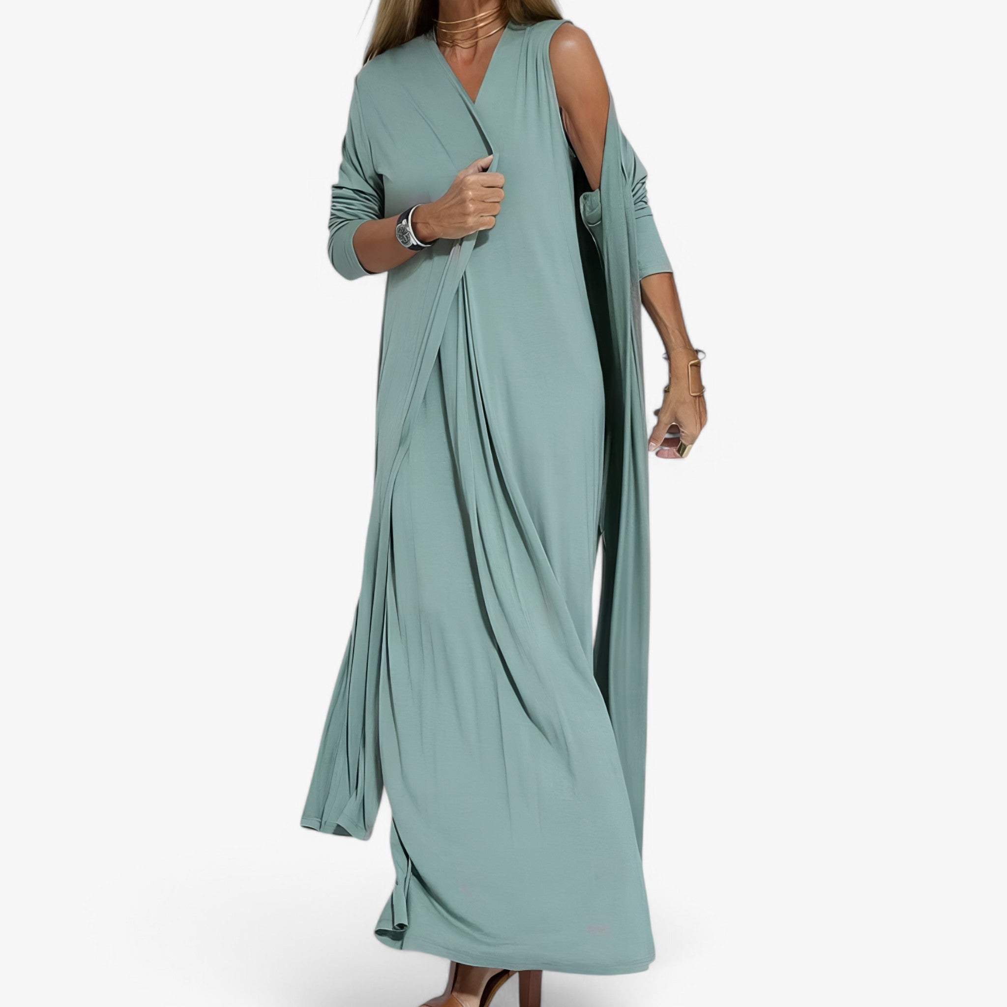 Helen | Abito lungo con cardigan in omaggio - Chic e confortevole - - - Concept Palermo