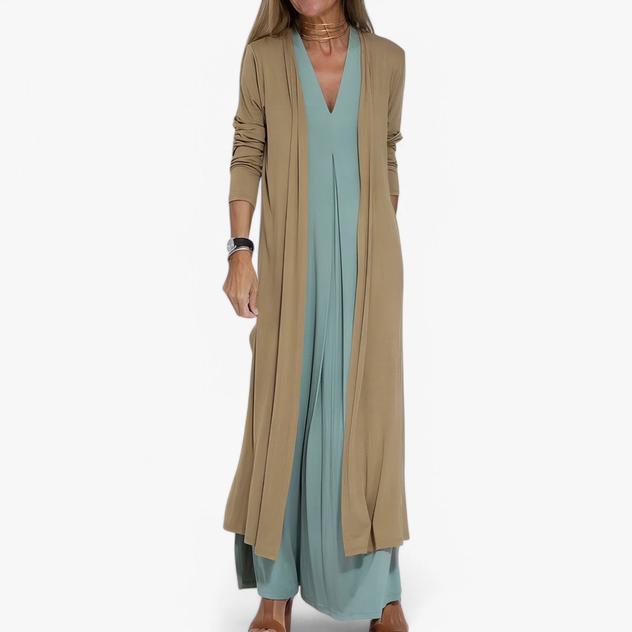 Helen | Abito lungo con cardigan in omaggio - Chic e confortevole - - - Concept Palermo