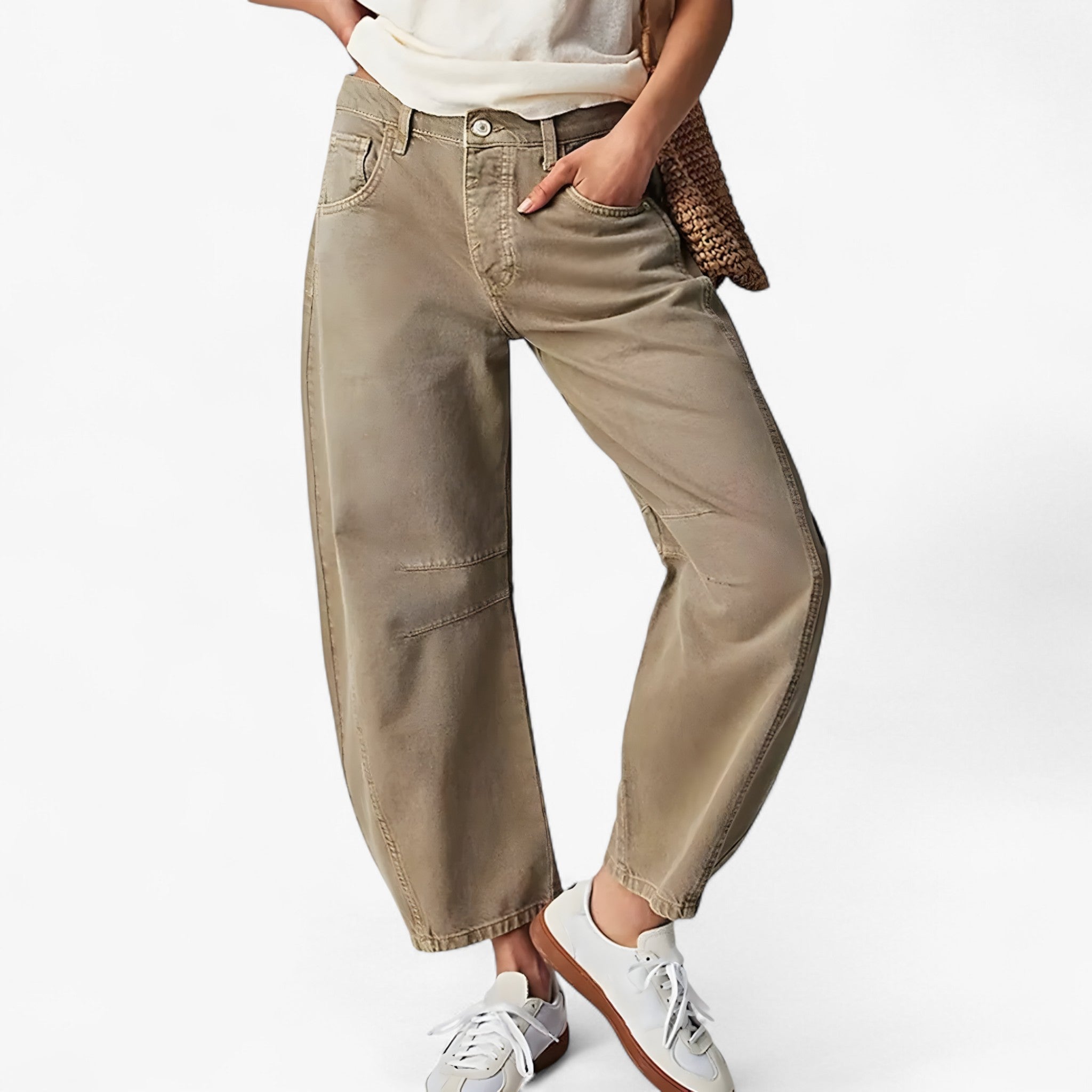 Salve | Jeans a Gamba Larga - Kaki (esaurito) - Jean - Concept Palermo