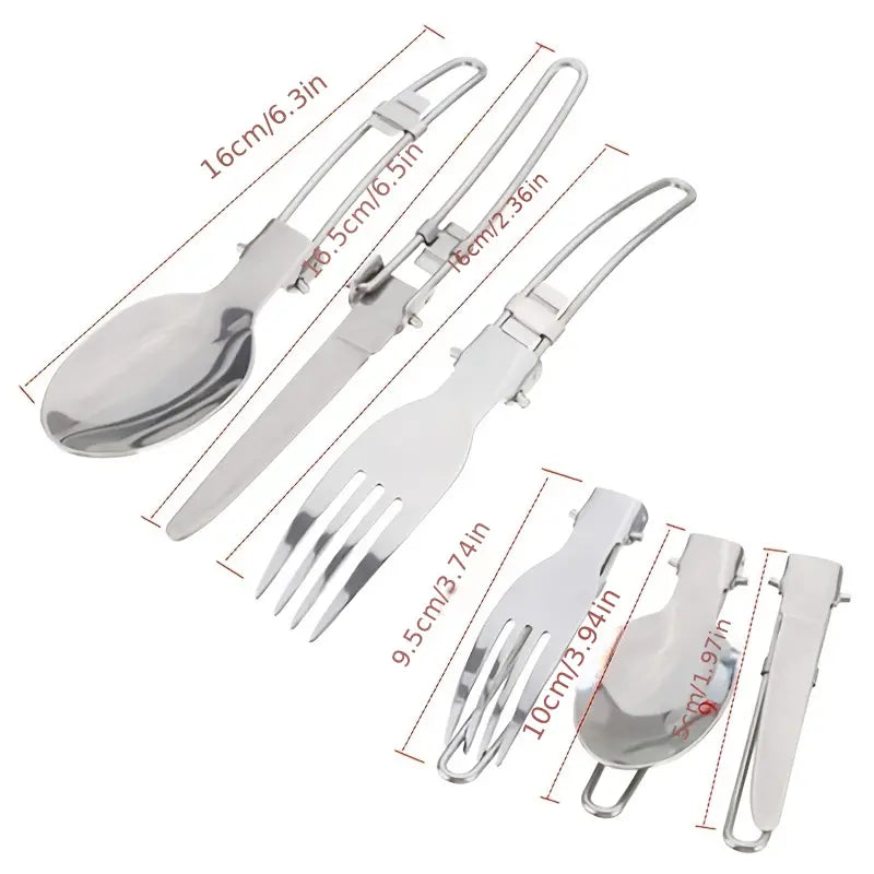 Set di pentole compatto per campeggio con posate - - camping pots camping utensils - Concept Palermo