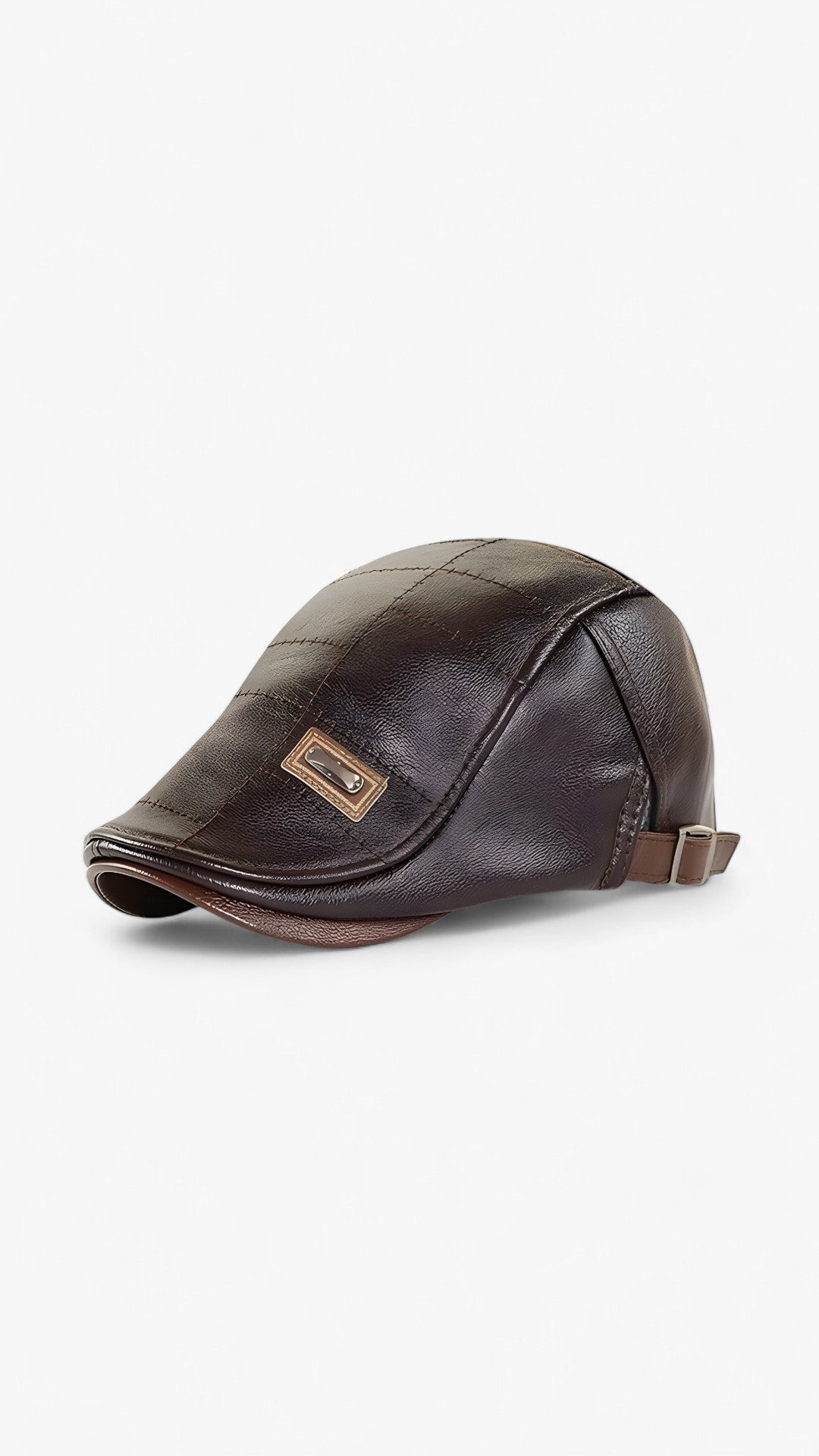 FlatCap™ - Cappello retrò da uomo in pelle (1+1 GRATIS) - Marrone scuro - 1+1 GRATIS beret caps FlatCap™ mens cap Retro - Concept Palermo