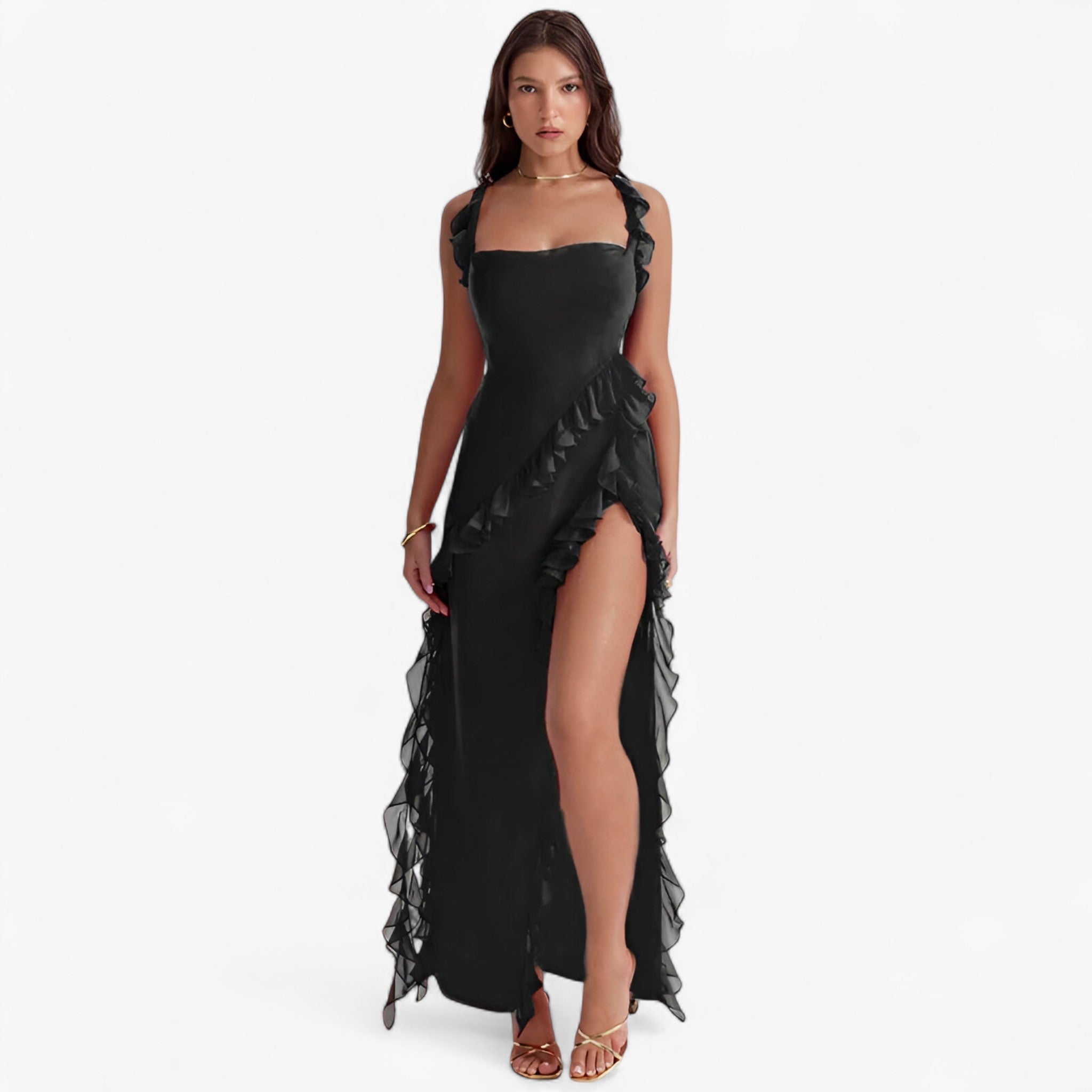 Elvira | Abito lungo – Look estivo audace ed elegante - Nero - - Concept Palermo