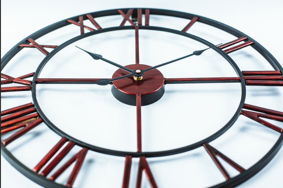 Grande orologio da parete retrò in ferro | Orologio da parete classico: migliora l'atmosfera della tua stanza con il fascino vintage - - wall clocks - Concept Palermo