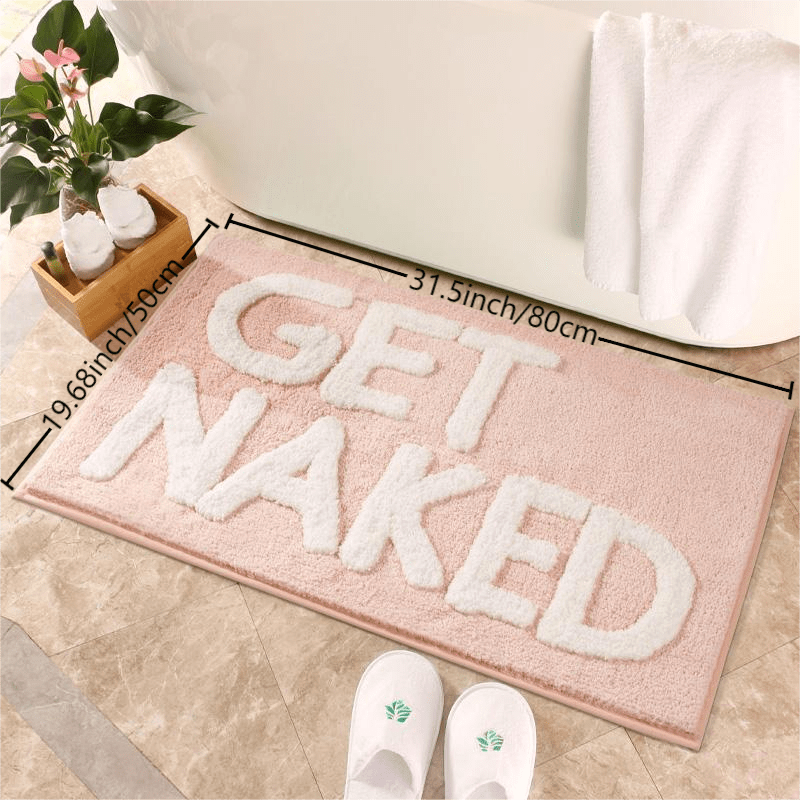 Mila | Tappetino da bagno antiscivolo colorato - Sfondo Rosa - Lettere Bianche 50cm*80cm - aitest badkamer - Concept Palermo