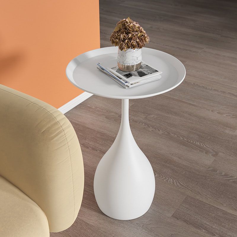 Tavolo Rotondo in Metallo con Base - Tavolino Medievale in Stile Moderno - Bianco - end tables home side table table - Concept Palermo