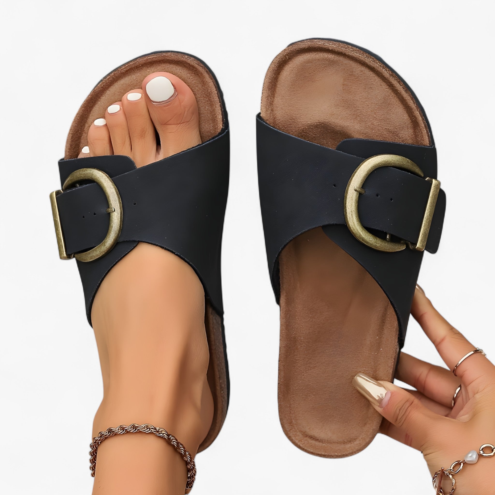 Ainna | Sandali Komfort Soft Glide - Nero (quasi esaurito!) - bottom shoes woman woman shoes summer 2025 - Concept Palermo