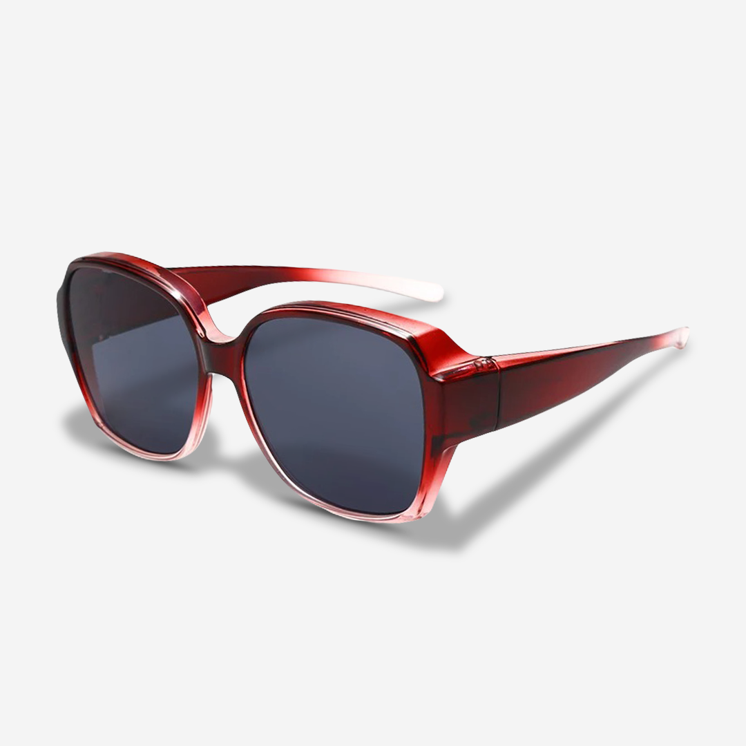 ClipShades | Eleganti occhiali da sole per portatori di occhiali - La protezione solare perfetta per i vostri occhiali - Rosso Pro - sun glasses WOMEN - Concept Palermo