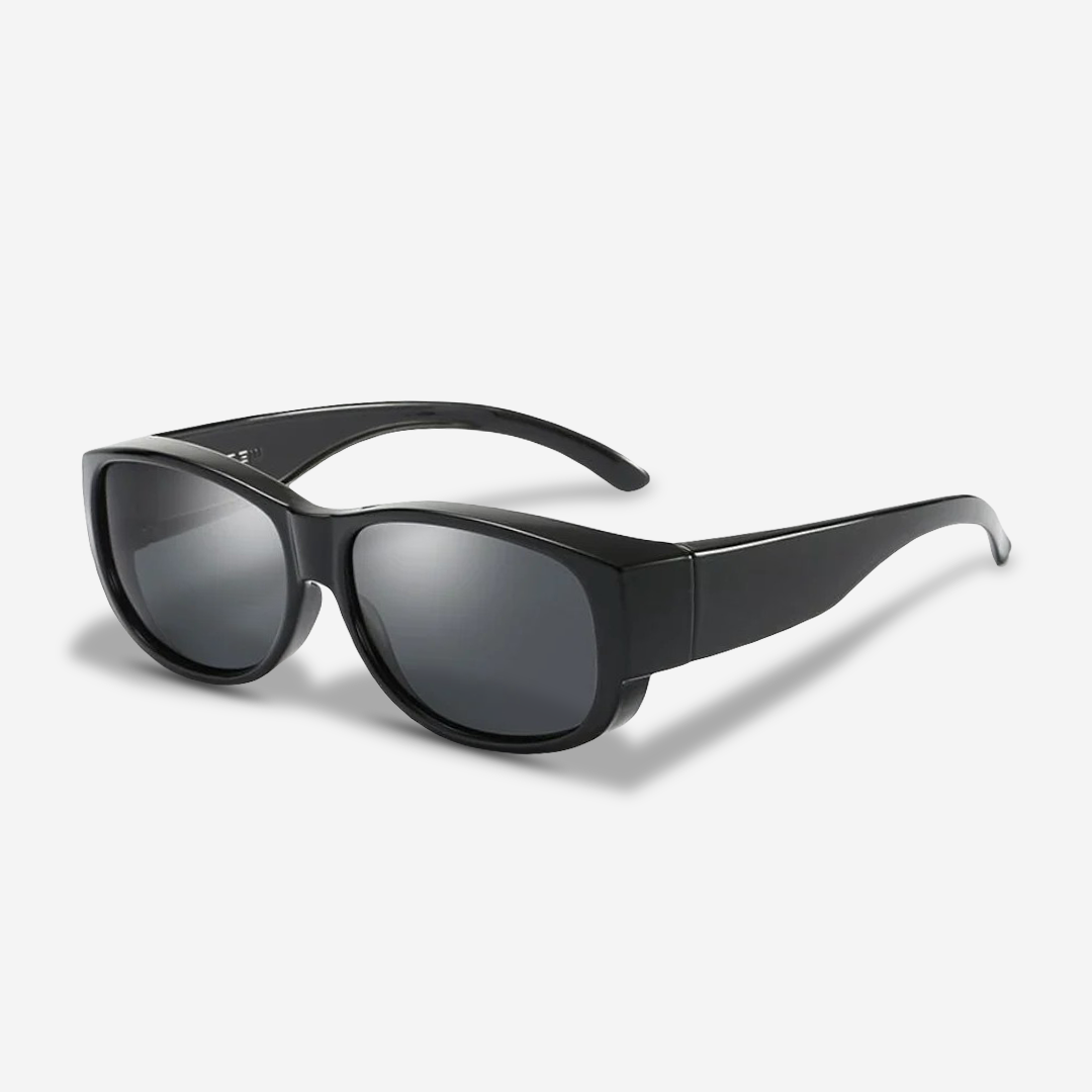 ClipShades | Eleganti occhiali da sole per portatori di occhiali - La protezione solare perfetta per i vostri occhiali - Stretto Nero - sun glasses WOMEN - Concept Palermo