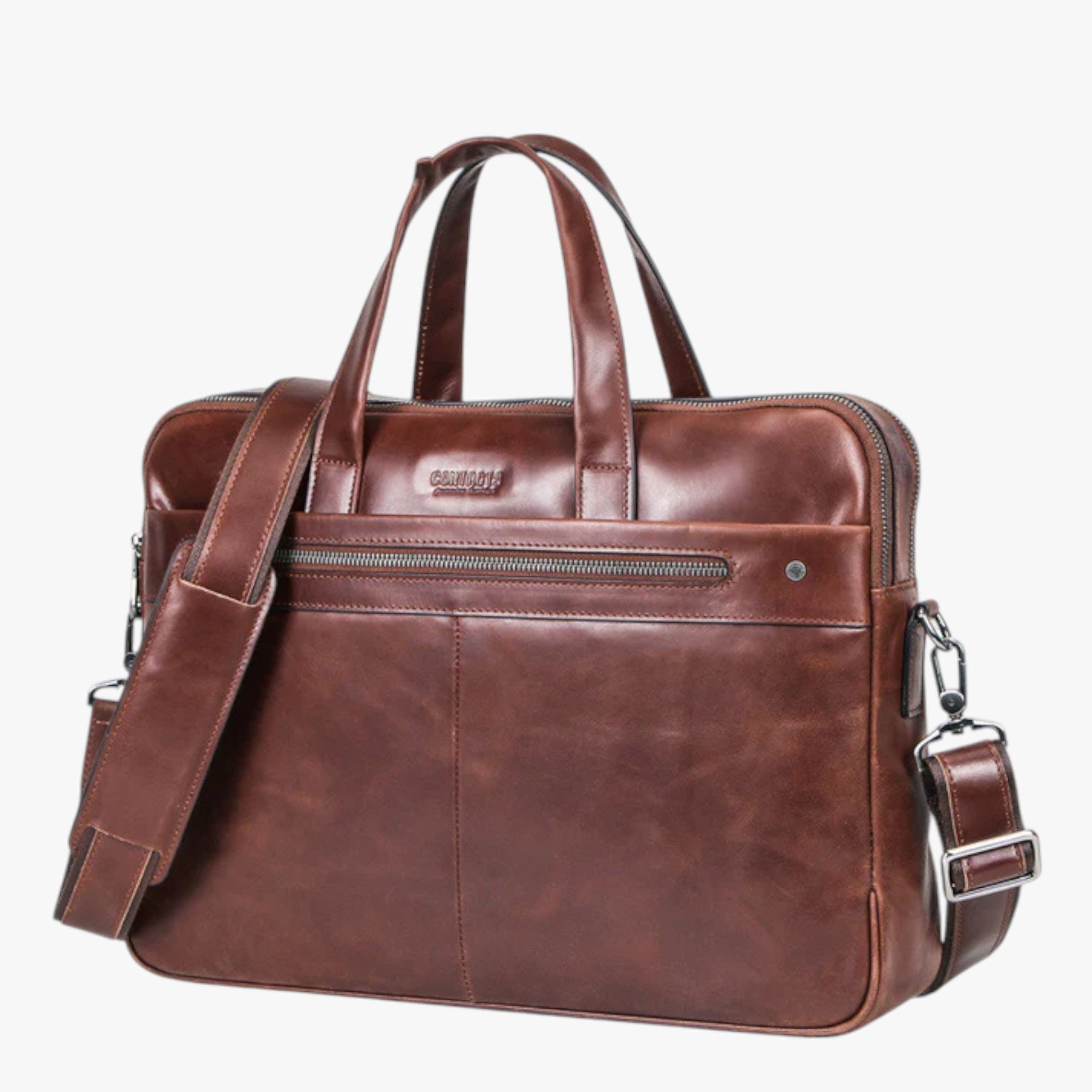 Lorenzo | Elegante Borsa per Laptop in Pelle - Caffè - - Concept Palermo
