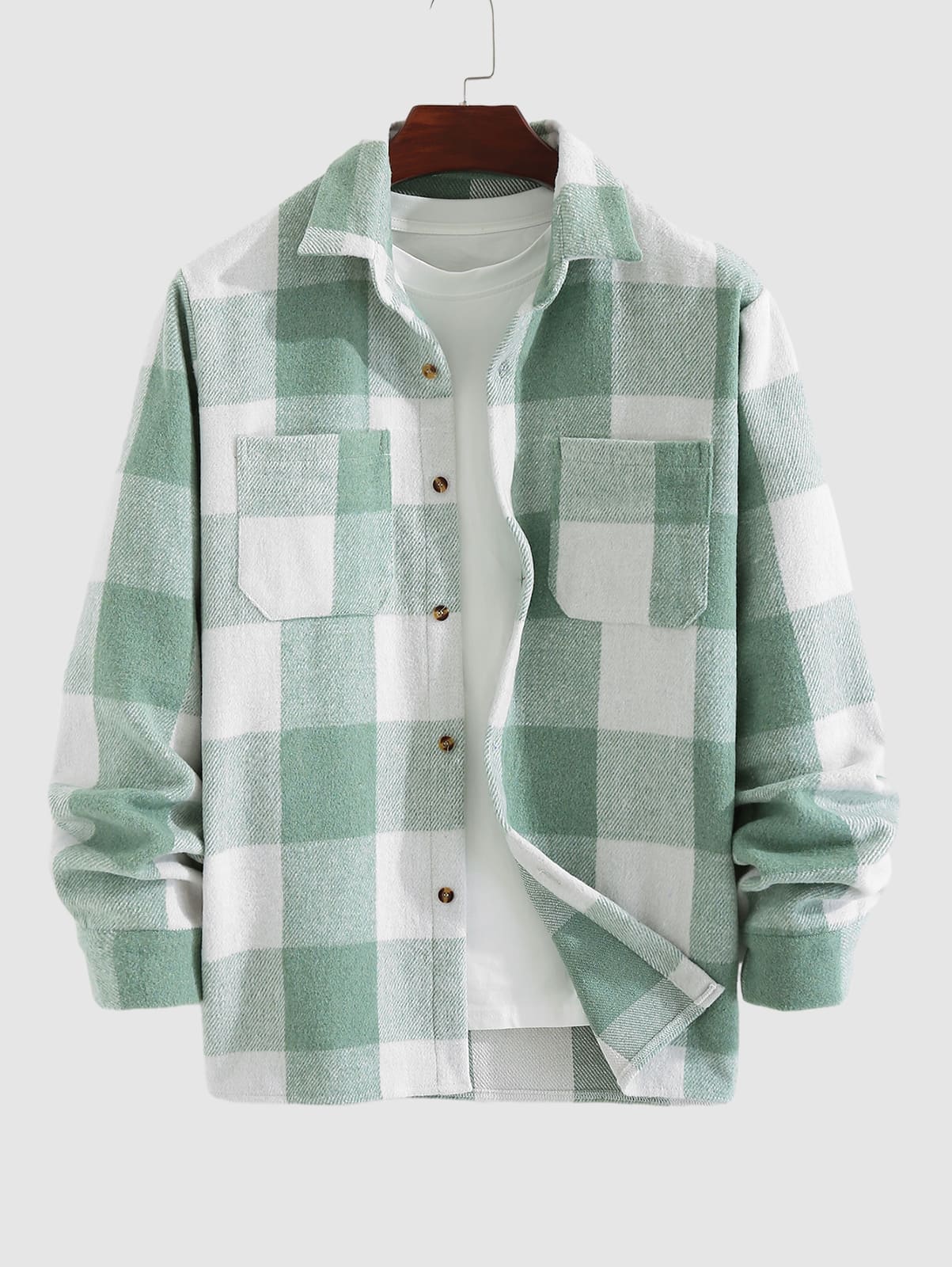 Lukas® | Camicia casual a quadri da uomo - Verde - longsleeves male men's polo men's top - Concept Palermo