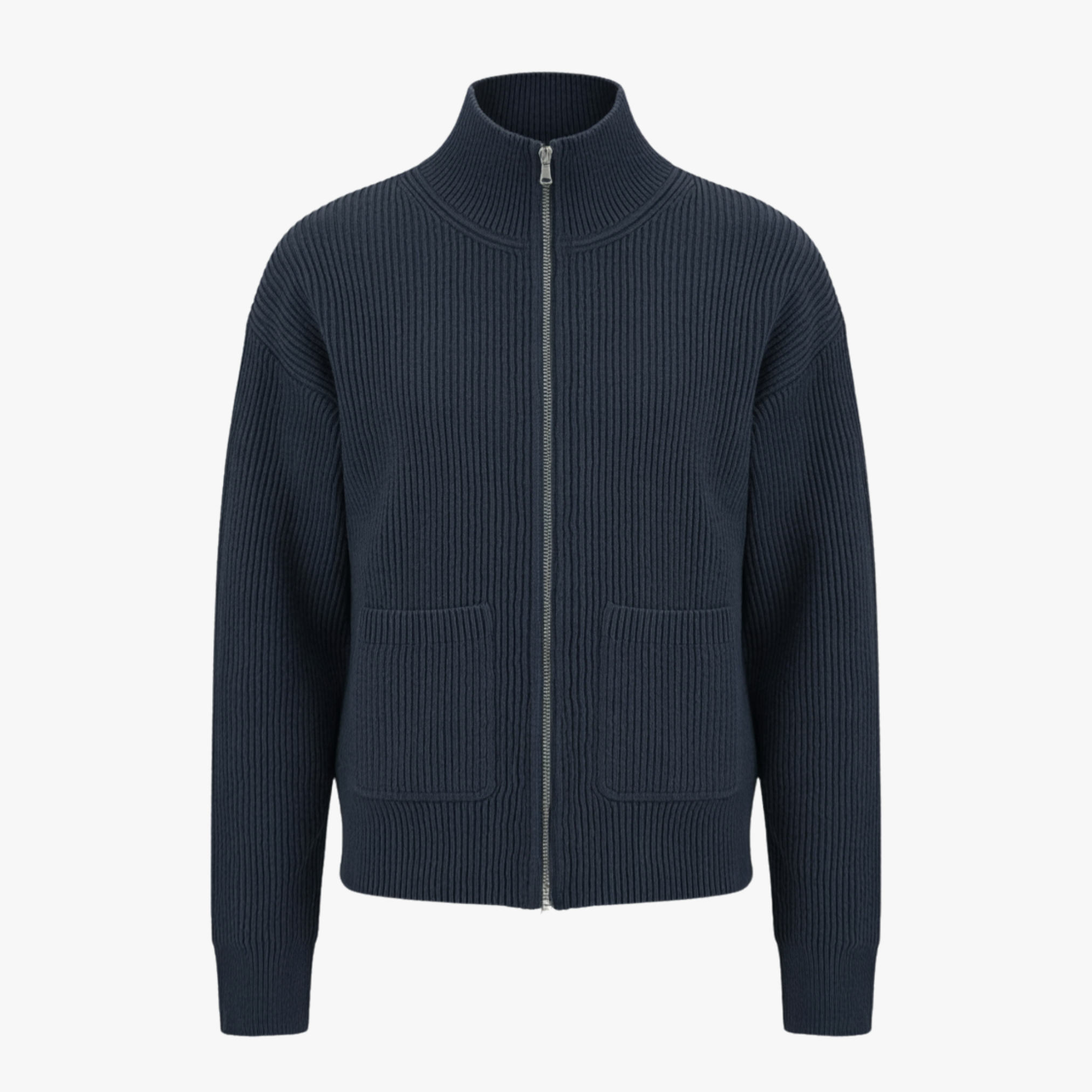 Luca | Maglione Uomo Elegante a Zip Casual - Blu navy - abbigliamento quotidiano abiti smart-casual cappotto di maglia maglione a maglia maglione a zip maglione casual maglione con cerniera maglione elegante maglione estivo moda maschile - Concept Palermo