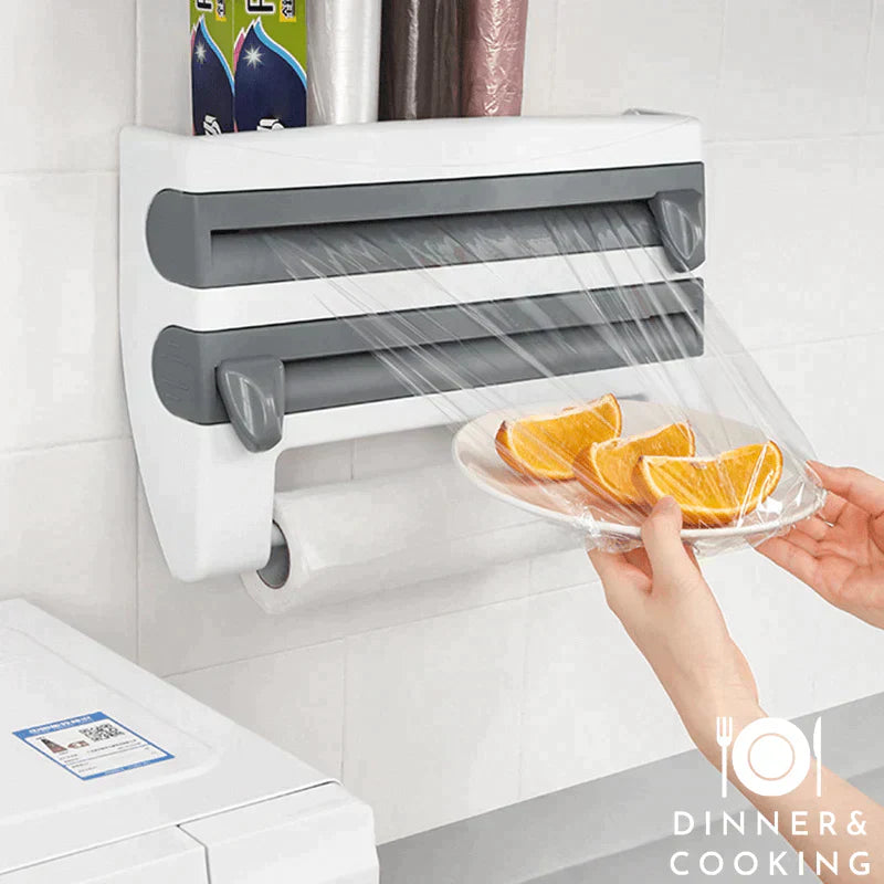Easyroll™ | Aiuto cucina 4 in 1 - Grigio - food wrap huis&tuin - Concept Palermo