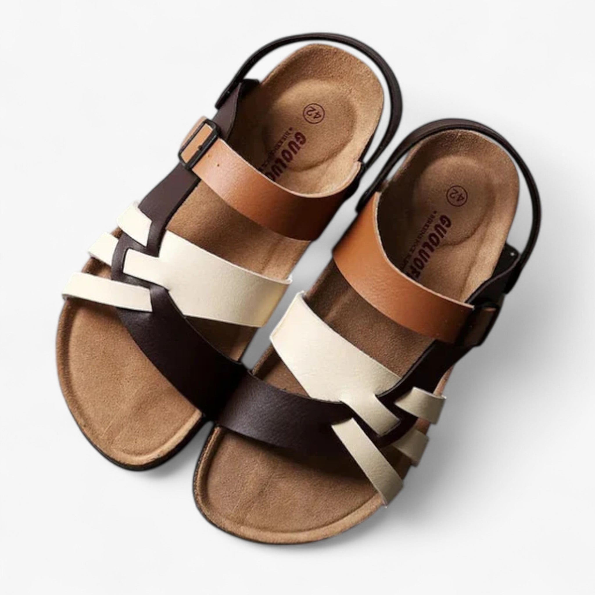 Jakob - Sandali da uomo neri per l'estate - Bianco e marrone - sandals women sandals - Concept Palermo