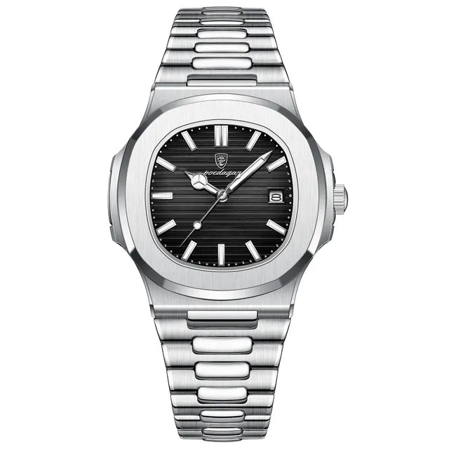 Warren | Orologio Classico Elegante in Acciaio Inossidabile - Argento Nero - alle producten collectie heren mode - Concept Palermo