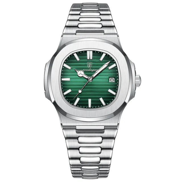 Warren | Orologio Classico Elegante in Acciaio Inossidabile - Argento Verde - alle producten collectie heren mode - Concept Palermo