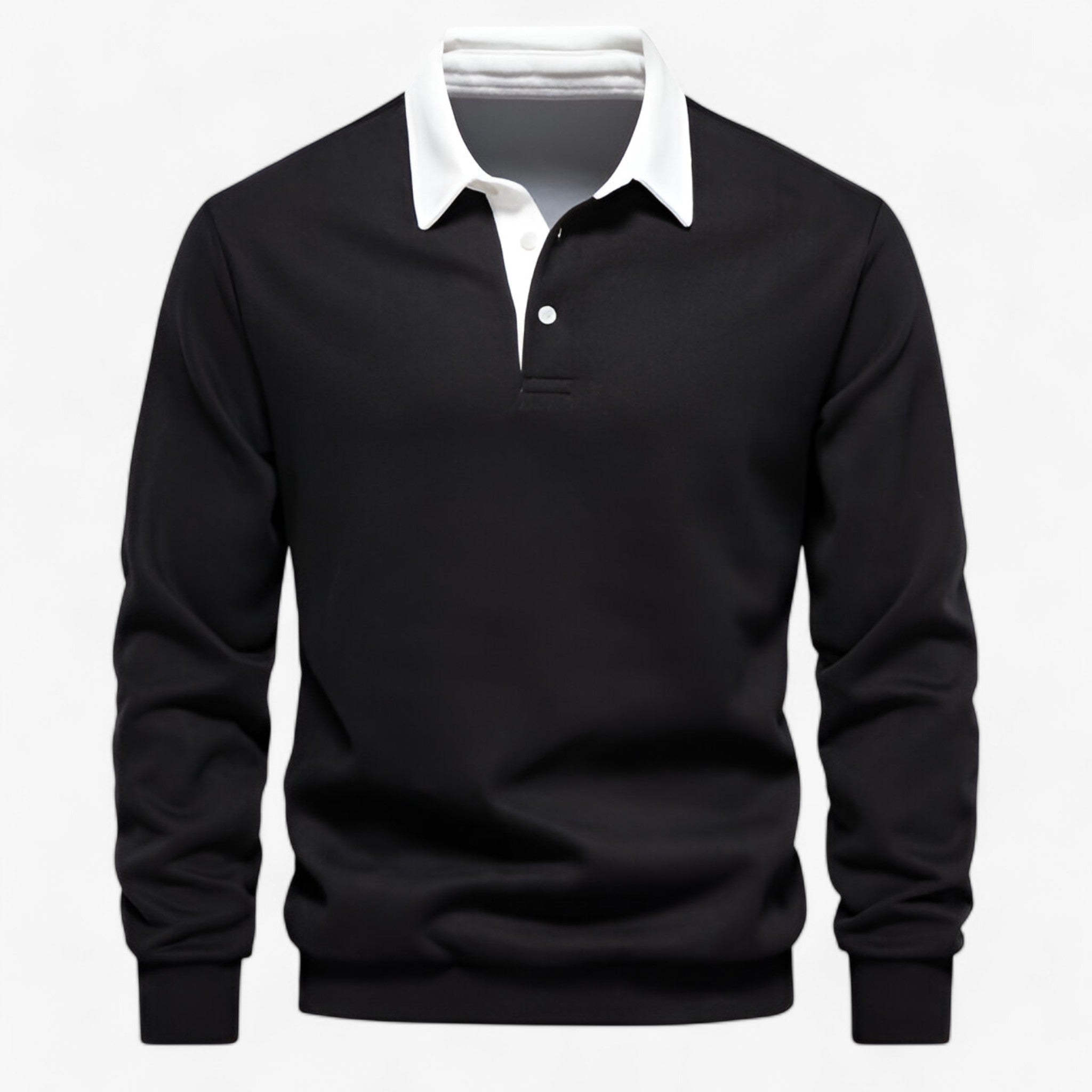 Victor | Polo in Fleece - La Scelta Ideale per Comfort e Calore Incomparabili - Nero - CASUAL COTTON Heren MEN MÄNNER Polyester Pullover & Jacken Tops - Concept Palermo