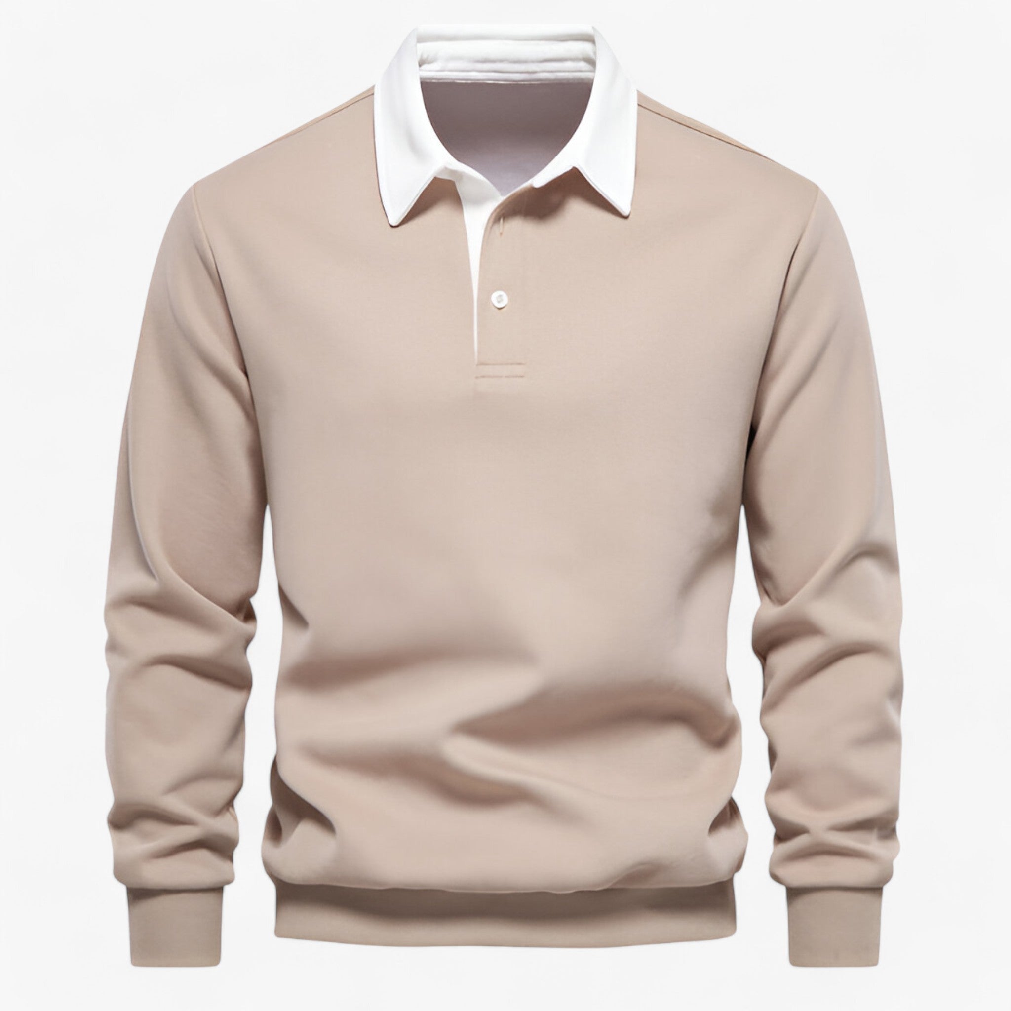 Victor | Polo in Fleece - La Scelta Ideale per Comfort e Calore Incomparabili - Beige - CASUAL COTTON Heren MEN MÄNNER Polyester Pullover & Jacken Tops - Concept Palermo