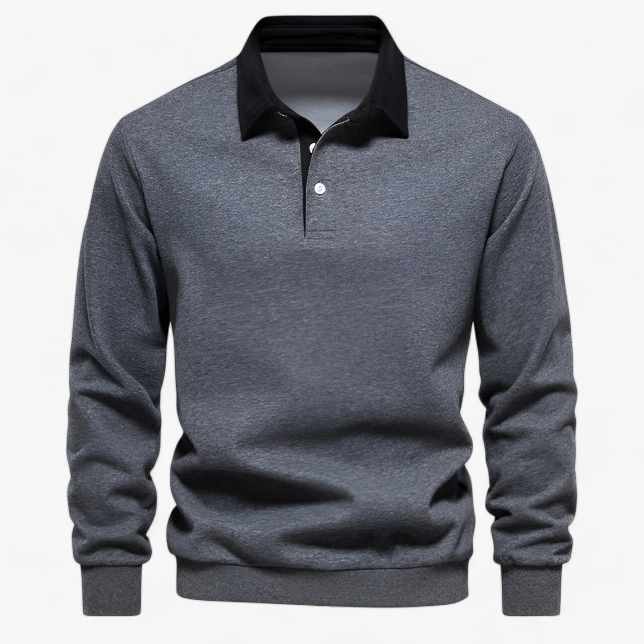 Victor | Polo in Fleece - La Scelta Ideale per Comfort e Calore Incomparabili - Grigio scuro - CASUAL COTTON Heren MEN MÄNNER Polyester Pullover & Jacken Tops - Concept Palermo