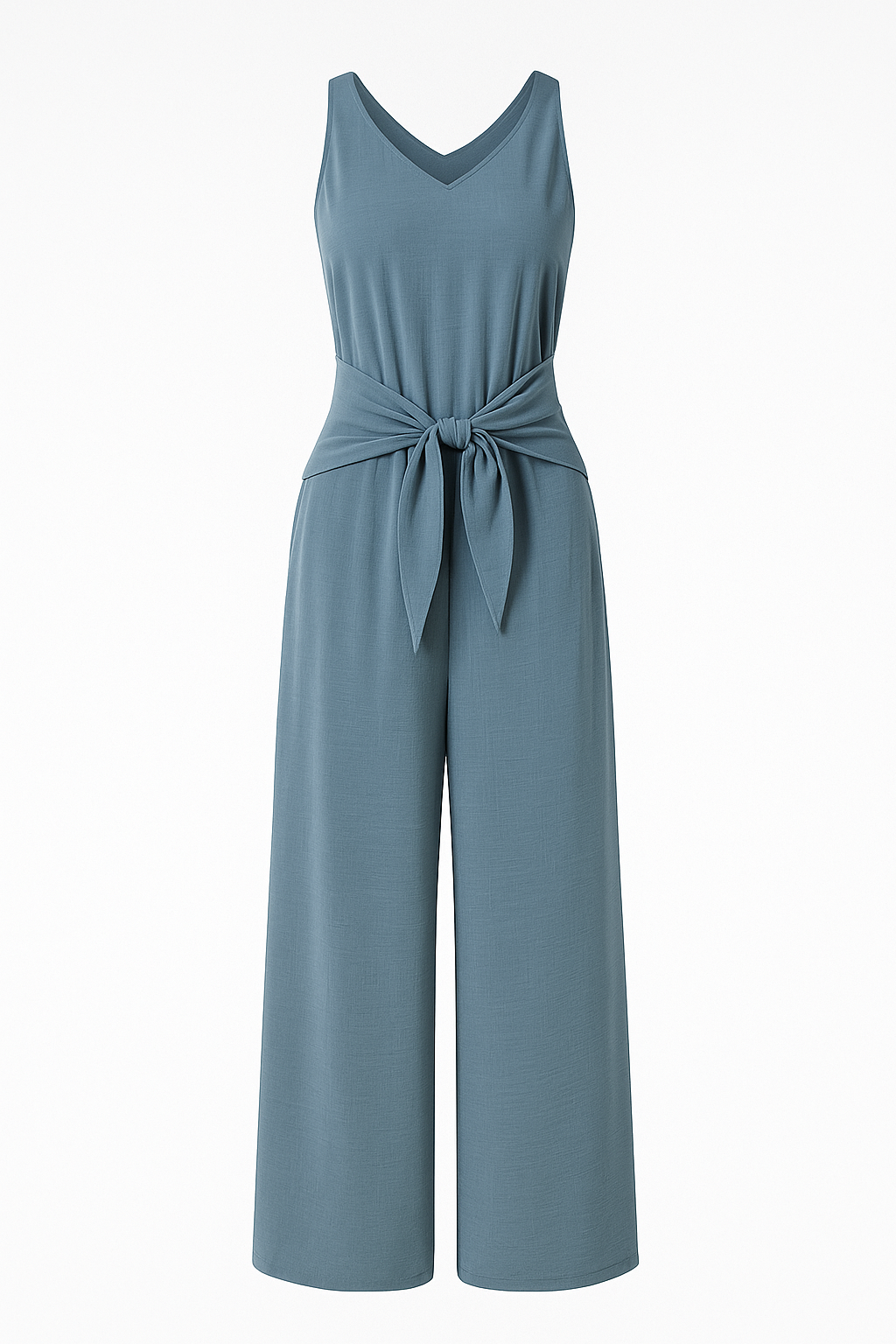Lia | Tuta estiva con scollo a V e cintura annodata - Azzurro chiaro - 12/28/2024 GOOD jumpsuit Summer/Jumpsuit - Concept Palermo