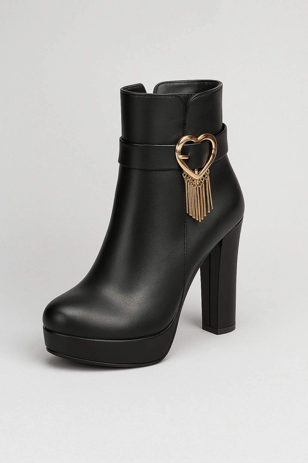 Quinn | Stivaletti con Tacco Alto e Charm a Cuore - Black - BOOTS Boots & Shoes - Concept Palermo