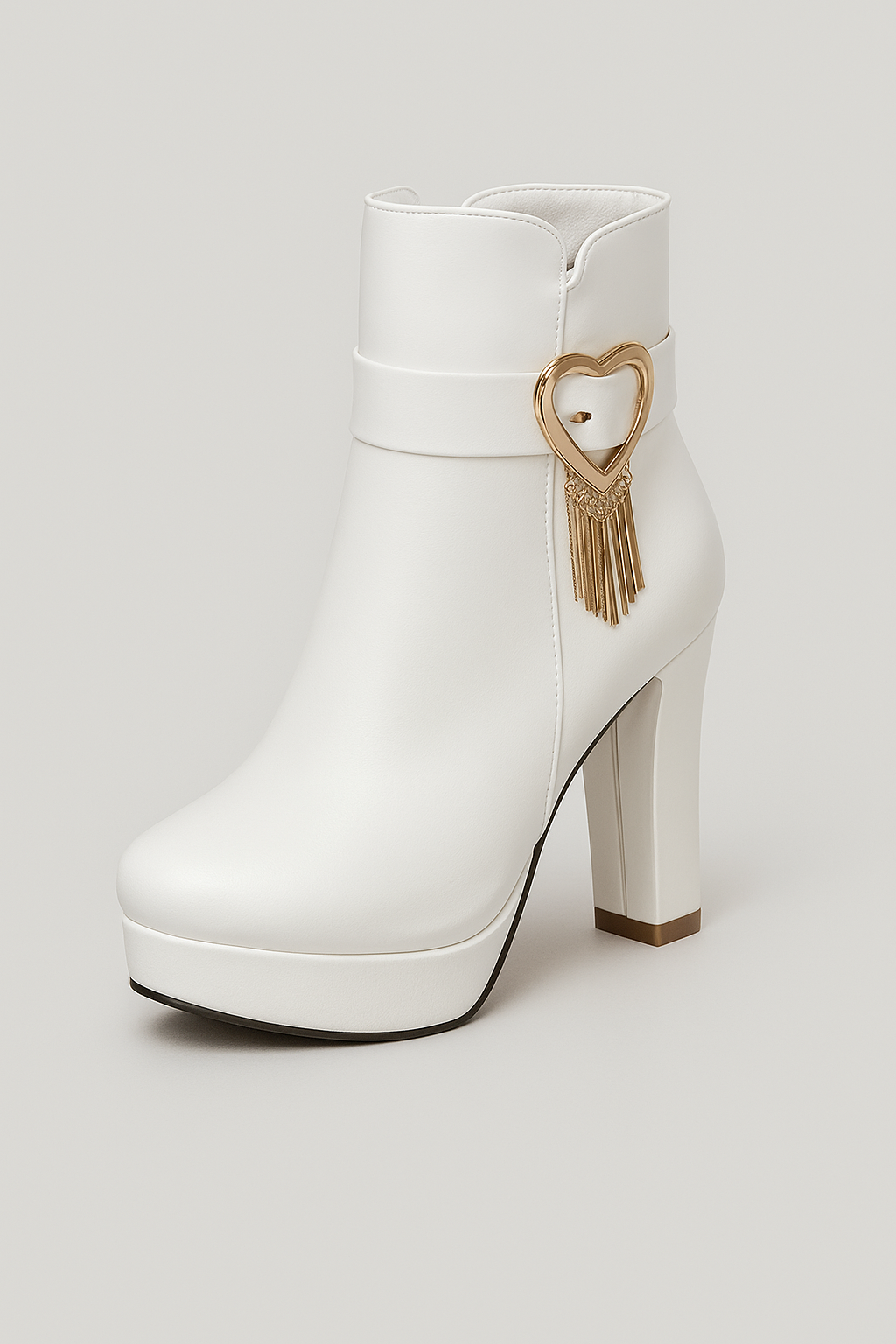 Quinn | Stivaletti con Tacco Alto e Charm a Cuore - White - BOOTS Boots & Shoes - Concept Palermo