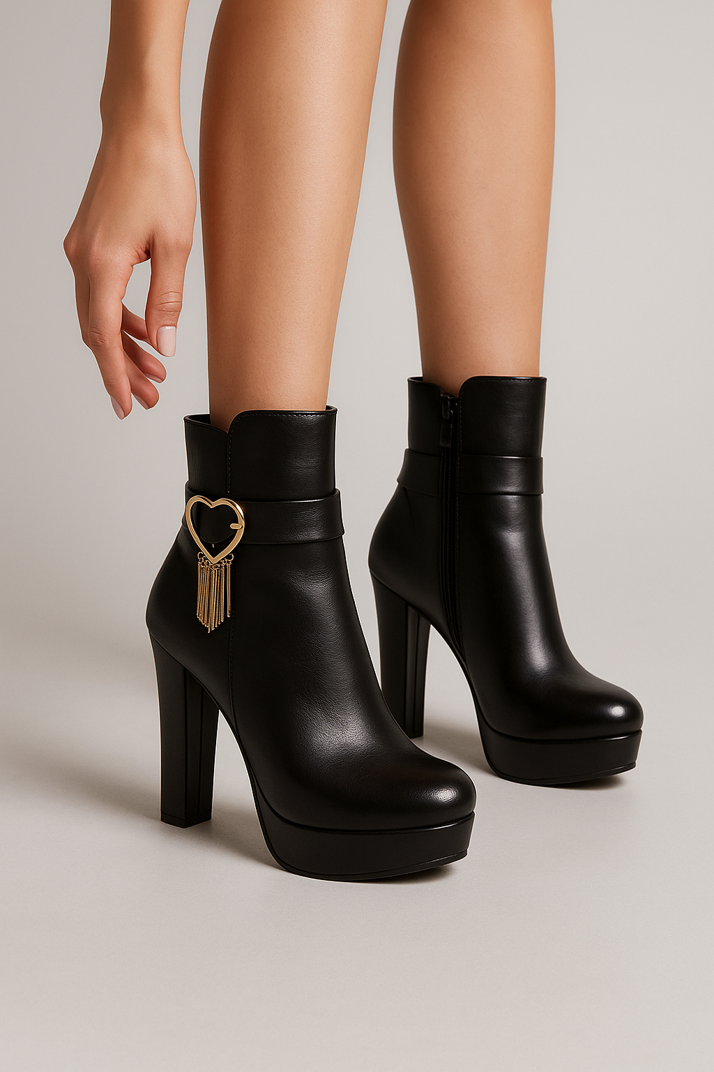 Quinn | Stivaletti con Tacco Alto e Charm a Cuore - - BOOTS Boots & Shoes - Concept Palermo