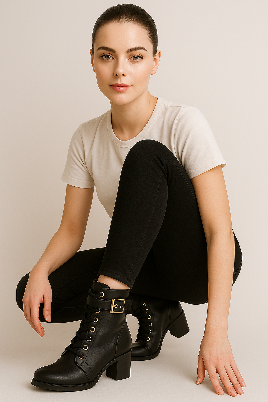 Claire | Stivaletti alla Caviglia con Lacci e Cinturino Regolabile - - BOOTS Boots & Shoes - Concept Palermo