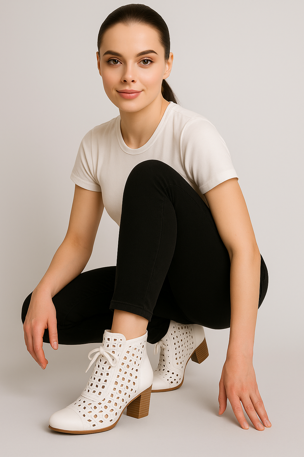 Ella | Stivaletti Estivi con Lacci e Design Traforato - - BOOTS Boots & Shoes shoes shoes for women shoes woman Shoes women - Concept Palermo