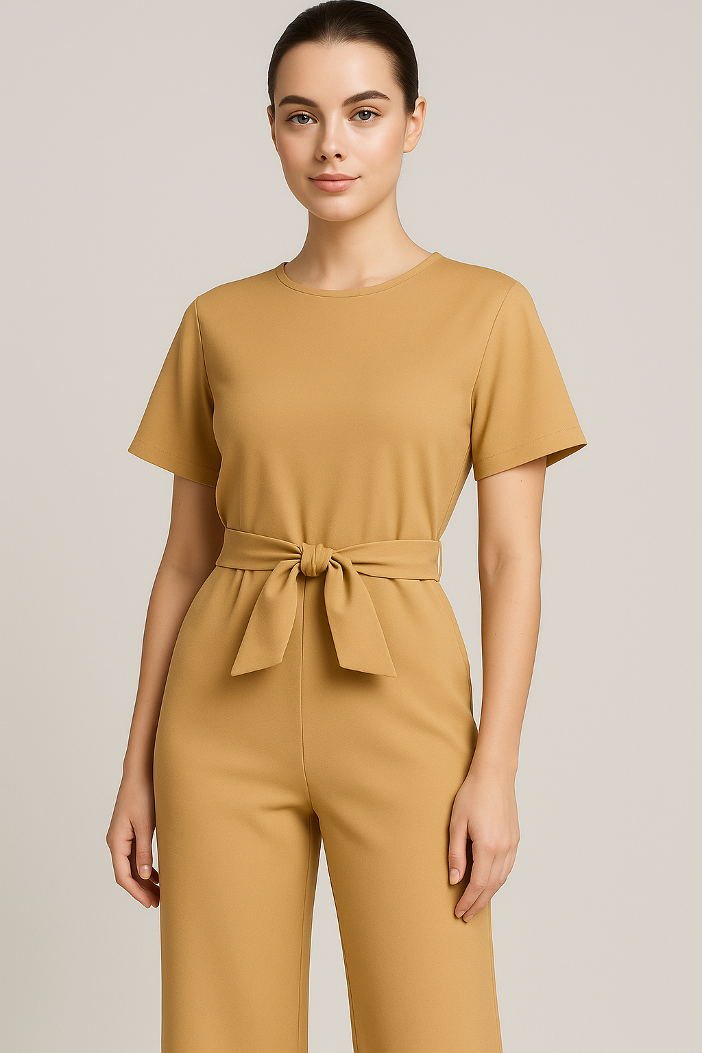 Addison | Tuta Elegante con Cintura a Fiocco e Maniche Corte - - 12/28/2024 jumpsuit Summer/Jumpsuit - Concept Palermo
