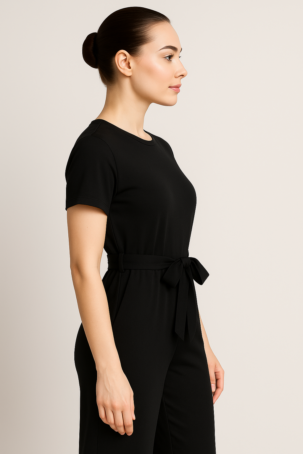 Addison | Tuta Elegante con Cintura a Fiocco e Maniche Corte - - 12/28/2024 jumpsuit Summer/Jumpsuit - Concept Palermo
