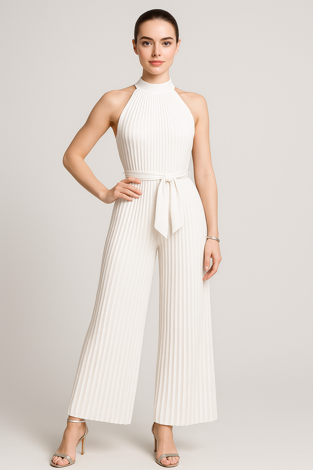 Vivian | Tuta Elegante Plissettata con Collo Halter e Cintura in Vita - - 12/28/2024 Summer/Jumpsuit - Concept Palermo