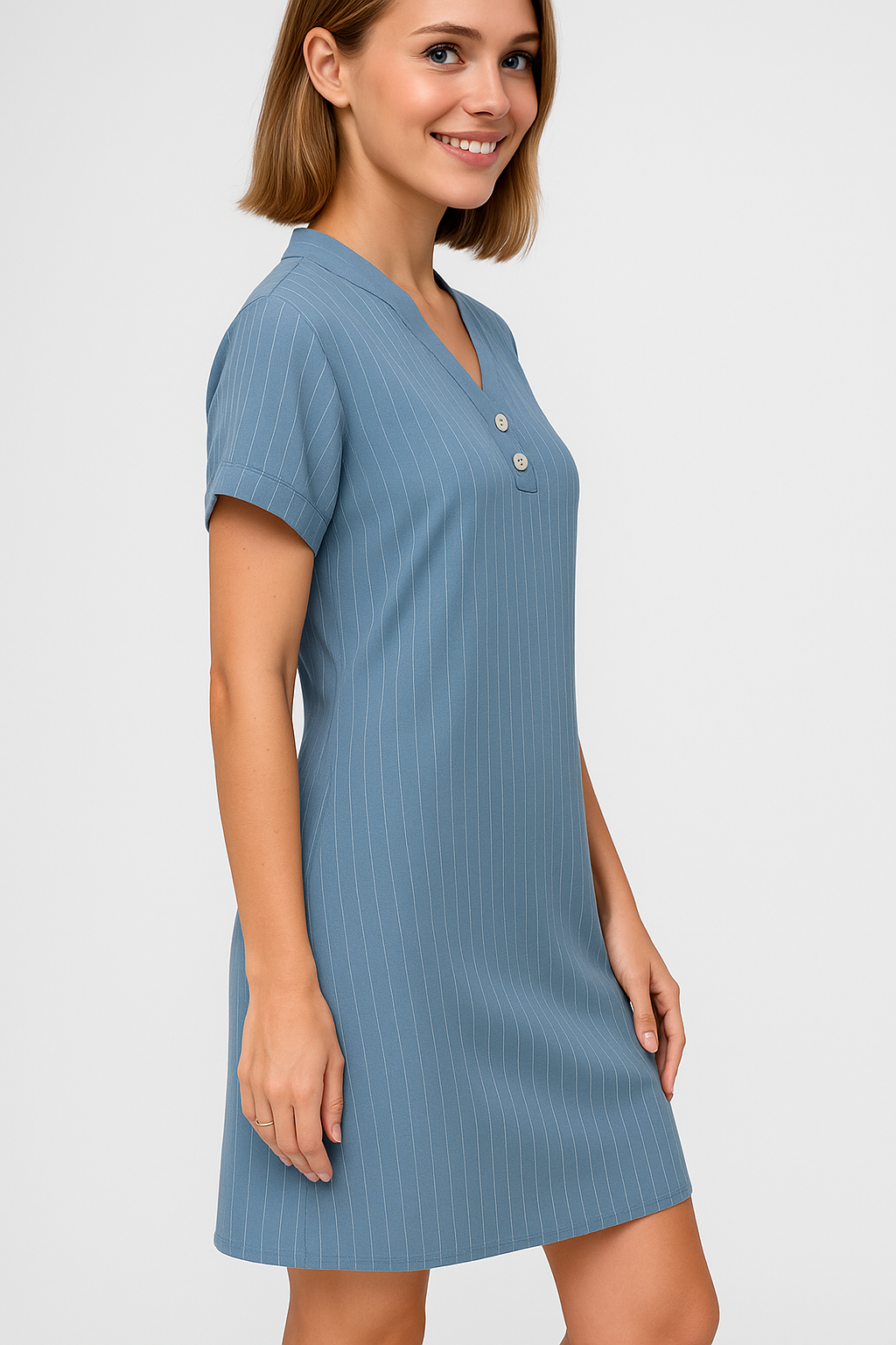 Jasmijn | Abito estivo casual in cotone a coste con bottoni decorativi - - +5 GOOD OLD Summer/Dresses - Concept Palermo