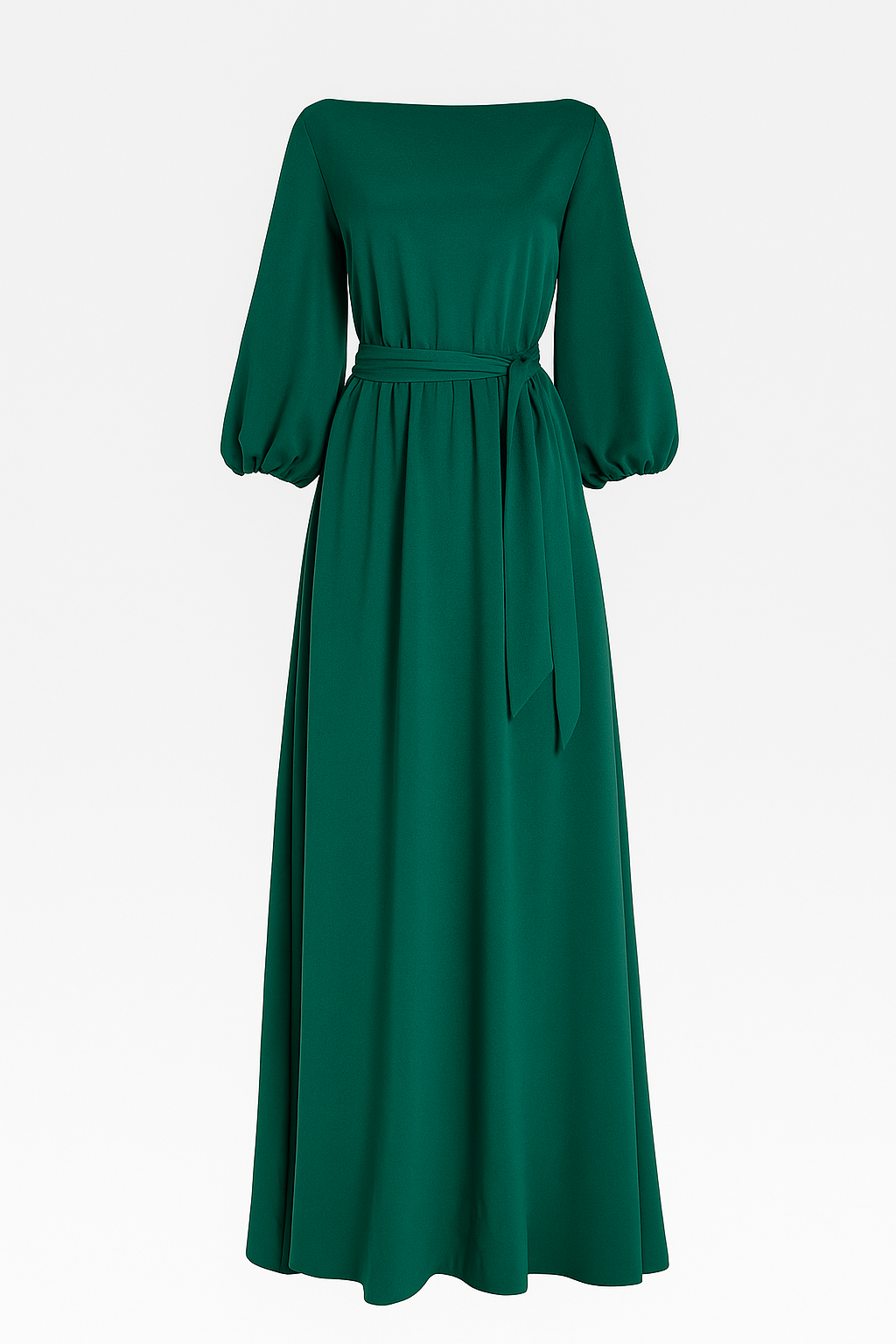Clara | Maxi abito elegante con cintura - Verde - fashion Frauen Kleider langes Kleid - Concept Palermo