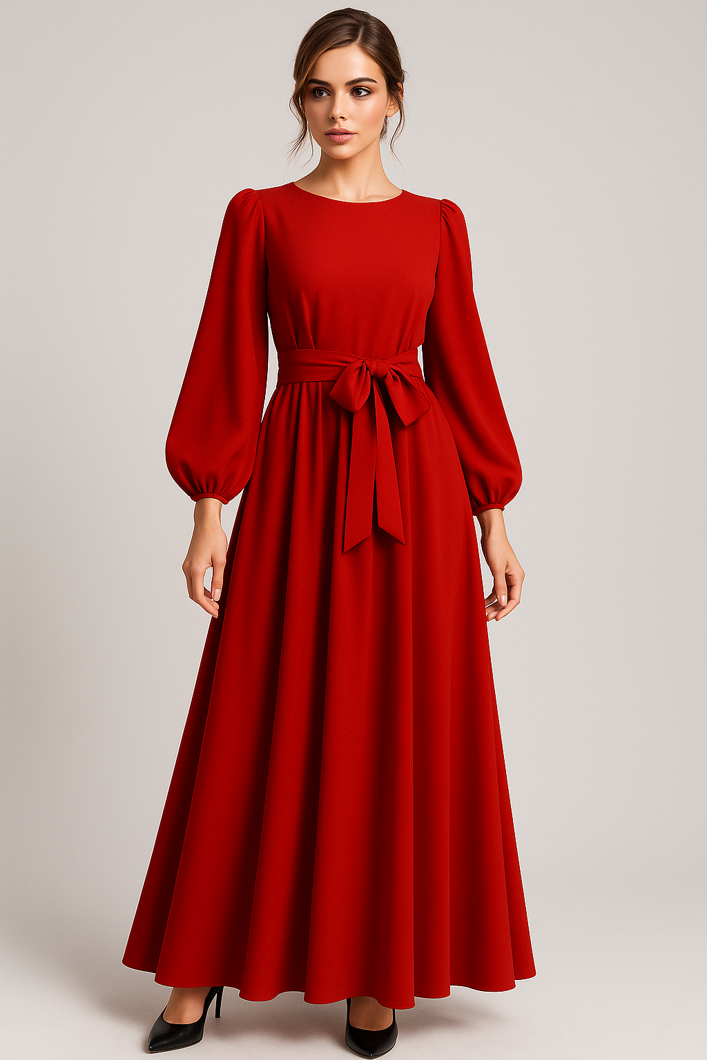 Clara | Maxi abito elegante con cintura - - fashion Frauen Kleider langes Kleid - Concept Palermo