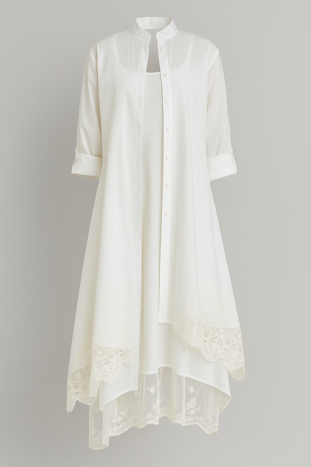 Aurora | Abito Lungo Boho con Dettagli in Pizzo & Camicia Abbinata - Nero - Complete Outfit dress outfit outfit con abito outfit set - Concept Palermo