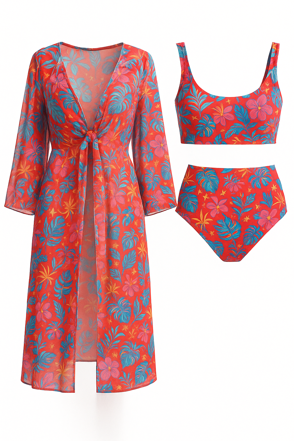 Seville | Costumi Da Bagno Donna Tre Pezzi Colorati - Rosa - abbigliamento da mare costumi colorati costumi comodi costumi con copricostume costumi da bagno donna costumi da piscina costumi estivi costumi tre pezzi eleganti costumi da bagno set costumi da bagno - Concept Palermo