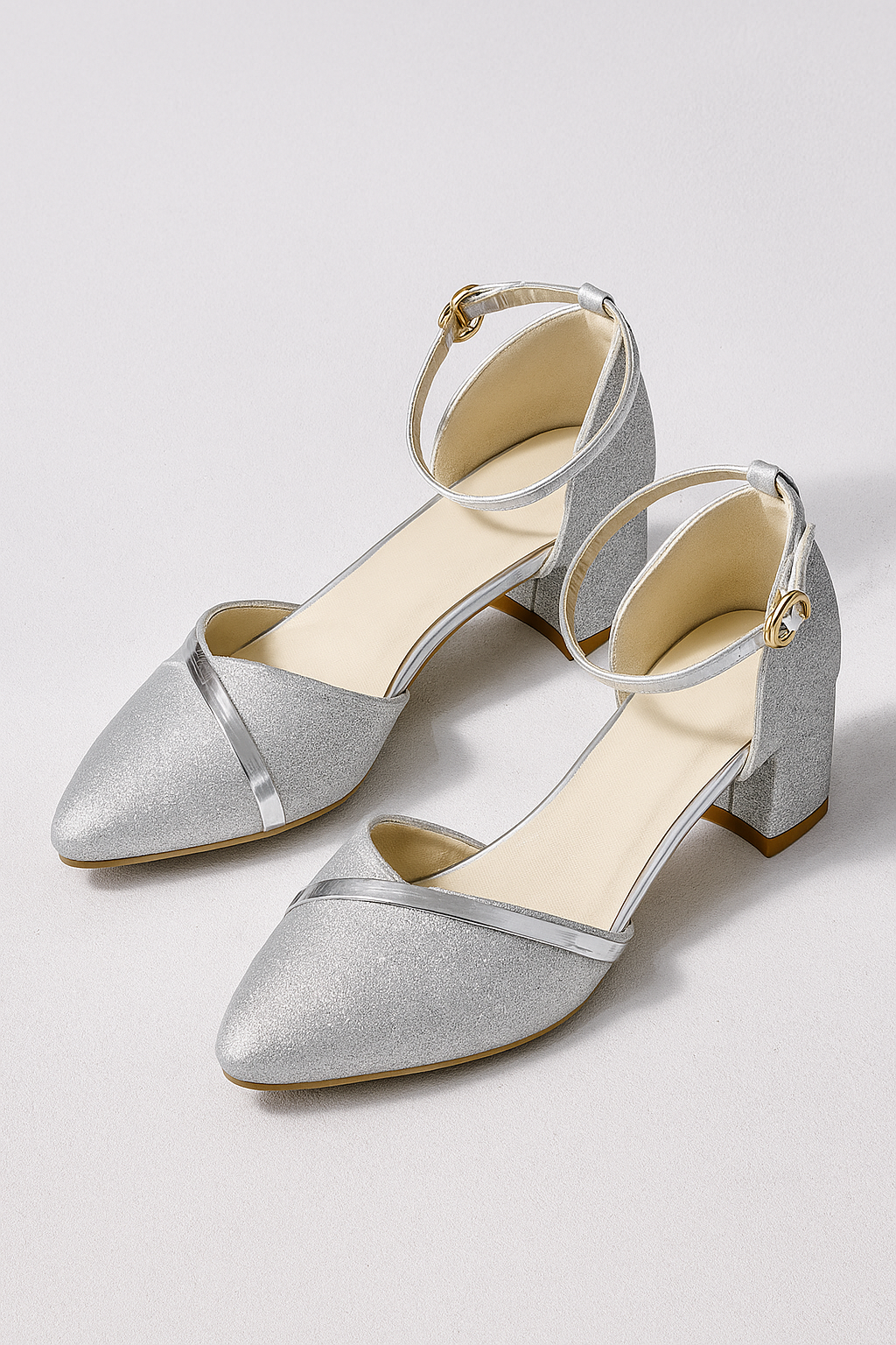 Helena | Scarpe décolleté eleganti con tacco blocco in colori raffinati - Argento - Frauen Sandalen Summer - Concept Palermo