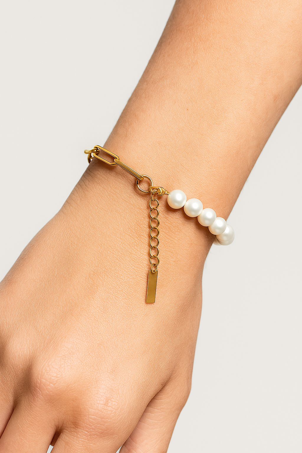 Louis | Bracciale elegante con perle e catena - - BRACELET FOR WOMEN BRACELETS mens bracelet women bracelets - Concept Palermo