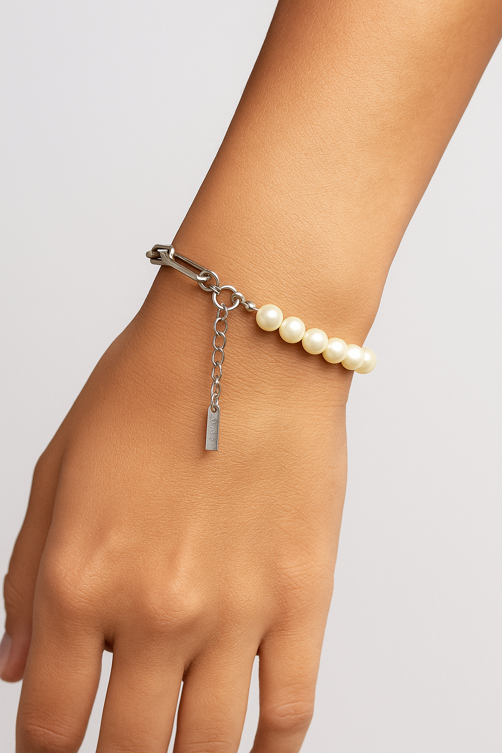 Louis | Bracciale elegante con perle e catena - - BRACELET FOR WOMEN BRACELETS mens bracelet women bracelets - Concept Palermo