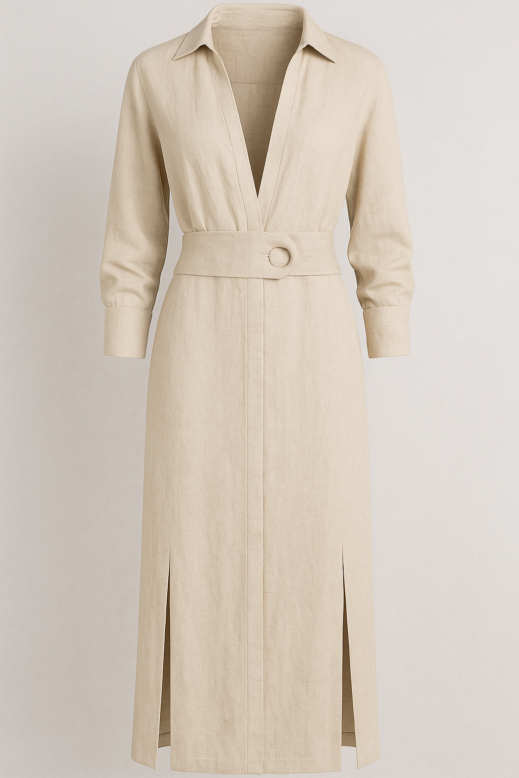 Maggie | Abito Maxi Elegante con Scollatura a V per Donna - Beige - abito lungo elegante abito lungo scollatura a V abito maxi eleganza abito traspirante abito versatile occasioni look raffinato estate maxi dress estate moda estiva chic vestito estivo donna vestito senza maniche - Concept Palermo