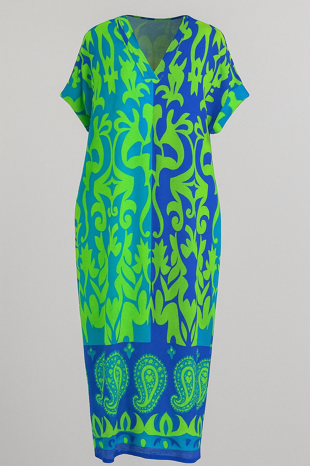 Nova | Abito Donna Elegante con Stampa Floreale - Azzurro - abito elegante abito floreale abito leggero abito romantico abito senza maniche abito versatile eleganza femminile moda boho-chic vestito da cerimonia vestito primaverile - Concept Palermo