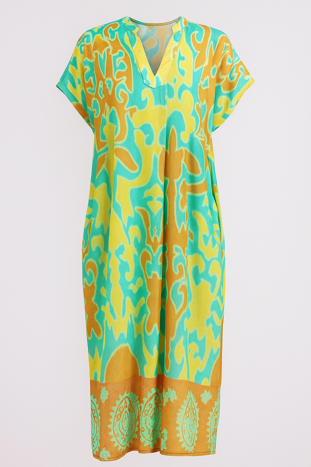 Nova | Abito Donna Elegante con Stampa Floreale - Verde - abito elegante abito floreale abito leggero abito romantico abito senza maniche abito versatile eleganza femminile moda boho-chic vestito da cerimonia vestito primaverile - Concept Palermo