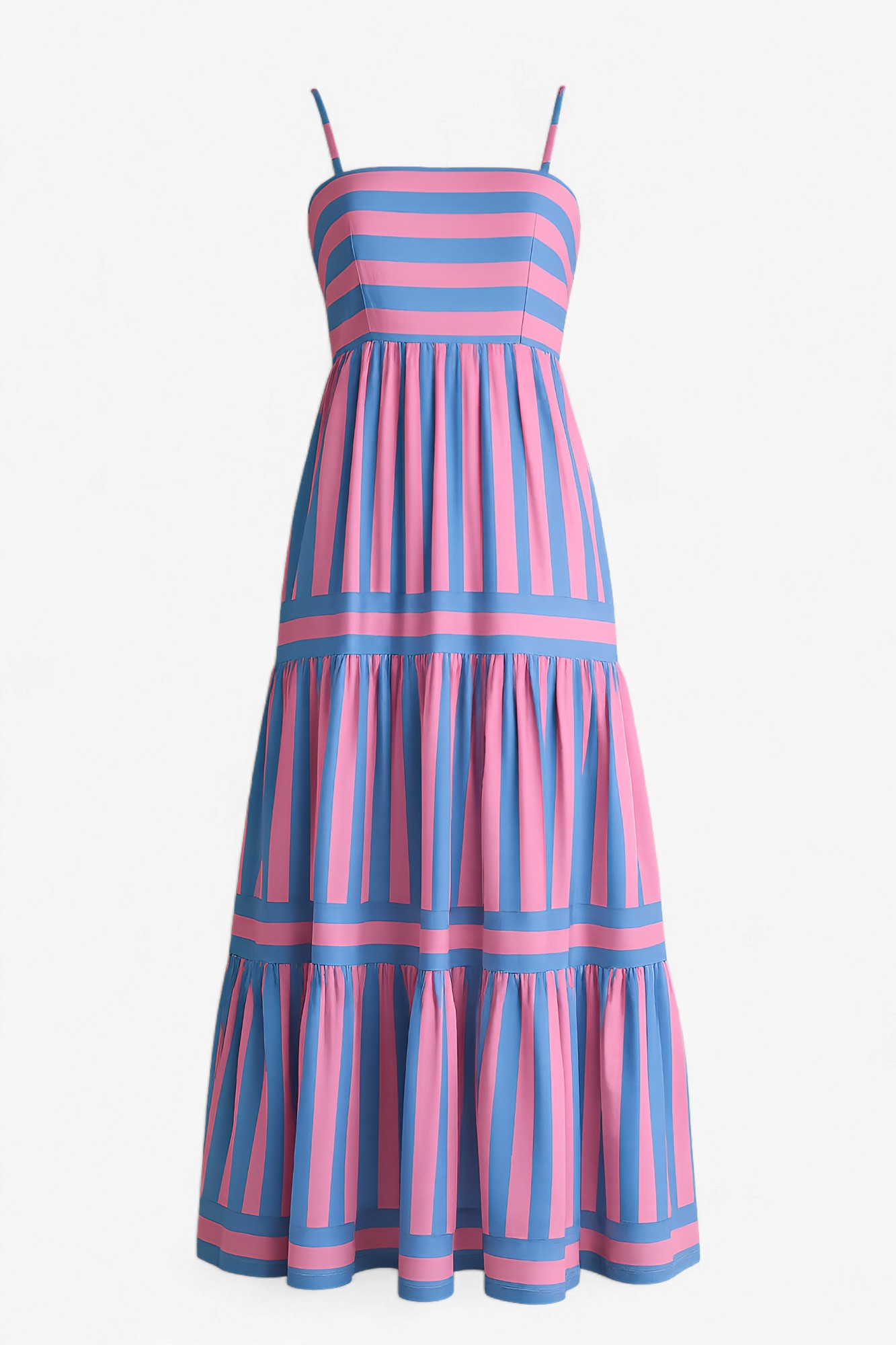 Alma | Abito Estivo Donna a Righe Leggero - Blu - abito A-line abito con spalline abito estivo abito leggero abito traspirante design a righe fashion estate look casual stile estivo vestibilità comoda - Concept Palermo
