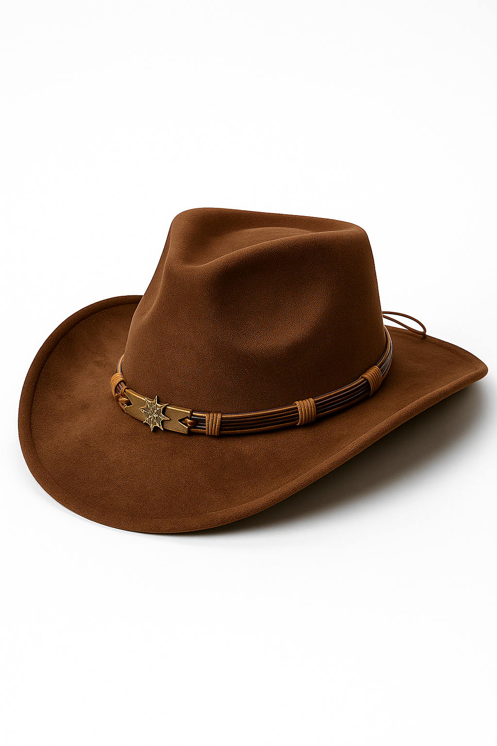 Steen | Cappello da cowboy classico in camoscio con nastro decorativo - Cioccolato al latte 56CM-59CM - cowboy hat hat WOMEN - Concept Palermo